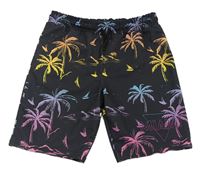 Černé teplákové kraťasy s palmami Primark