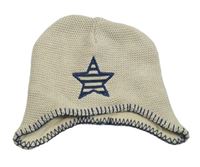 Béžová čepice s hvězdou Tu