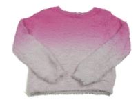 Růžovo-světlerůžový ombré chlupatý svetr Primark