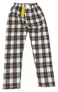 Nové - Bílo-barevné kostkované pyžamové kalhoty Shein