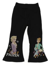 Černé žebrované teplákové flare kalhoty s Frozen