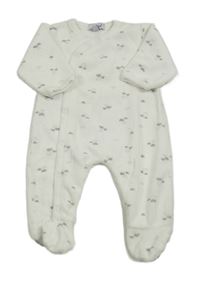 Bílý sametový overal s mraky Absorba