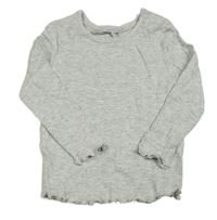 Světlešedé melírované žebrované triko George