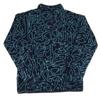 Tmavomodrá vzorovaná huňatá mikina Dunnes