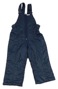 Tmavomodré šusťákové laclové oteplovačky