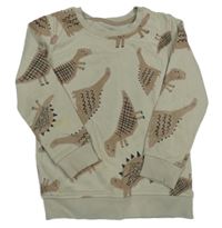 Béžová mikina s dinosaury George