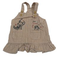 Pudrové manšestrové laclové šaty s Bambim a Thumperem Primark