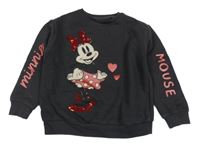Antracitová mikina s Minnie s flitry George