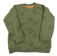 Khaki mikina s medvědy Nutmeg