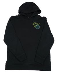 Černá mikina se zeměkoulí a kapucí George