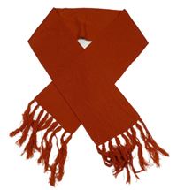 Cihlová šála s třásněmi