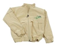 Béžová nepromokavá jarní bunda s nápisem