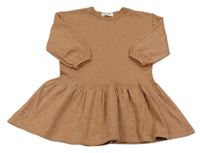 Hnědé třpytivé svetrové šaty H&M