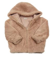 Starorůžová kožešinová podšitá bunda s kapucí F&F