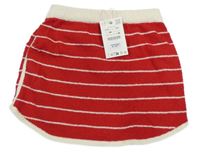 Nové - Červeno-smetanová pruhovaná pletená sukně Zara