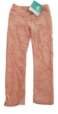 Nové - Starorůžové žebrované sametové tregíny Kiki&Koko