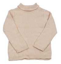 Růžový žebrovaný svetrový rolák George