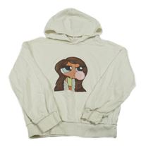 Smetanová mikina s dívkou a kapucí Shein