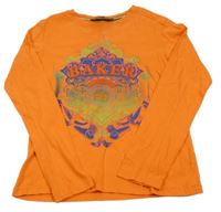 Oranžové triko s potiskem Baker