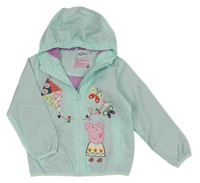 Mátová šusťáková jarní bunda s Peppou a kapucí