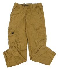 Hnědé plátěné cargo kalhoty