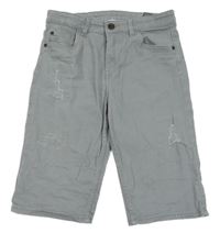 Šedé riflové kraťasy s prošoupáním H&M