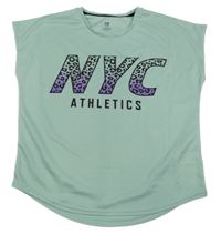 Mátové sportovní tričko s nápisem H&M