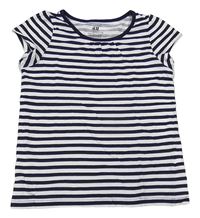 Tmavomodro-bílé pruhované tričko H&M