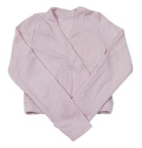 Světlerůžové zavinovací crop triko Decathlon