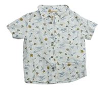 Smetanová vzorovaná košile s obrázky Matalan
