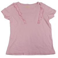 Světlerůžové tričko s volánky zn. Primark