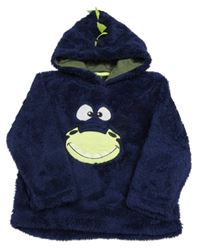 Tmavomodrá chlupatá mikina s čumákem a kapucí s ostny Kiki&Koko