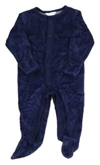 Tmavomodrý sametový overal M&Co.