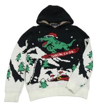 Černo-bílý svetr s dinem a kapucí zn. Next