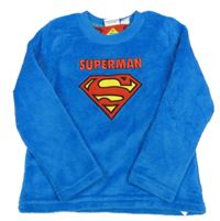Modrá chlupatá mikina se Supermanem 