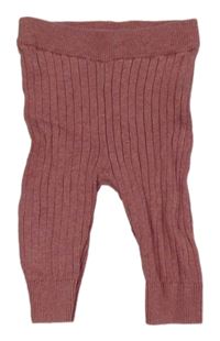 Starorůžové žebrované pletené legíny Mothercare