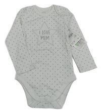 Nové - Bílé body s šedými hvězdičkami a hvězdou 