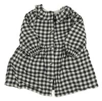 Černo-bílé kostkované propínací šaty s límečkem kiabi