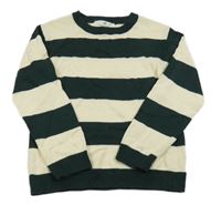 Černo-smetanový pruhovaný lehký svetr H&M