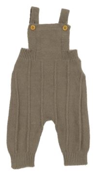 Hnědé pletené laclové kalhoty 