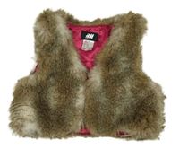 Hnědá kožešinová podšitá vesta H&M