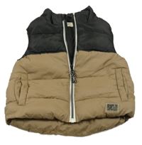 Hnědo-černá šusťáková zateplená vesta H&M