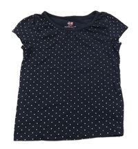 Tmavomodré puntíkaté tričko H&M