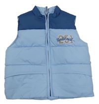 Světlemodrá šusťáková zateplená vesta s s číslem St. Bernard