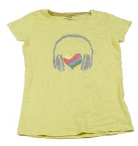 Žluté tričko se sluchátky Yigga