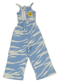 Nové - modro-bílý vzorovaný kalhotový overal George