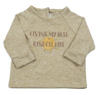 Béžový melírovaný lehký svetr s nápisem George