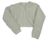 Smetanové chlupaté propínací svetrové bolerko Next