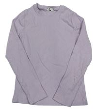 Lila žebrované triko George