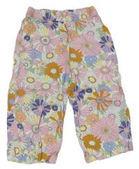 Barevné květované lehké kalhoty zn. H&M